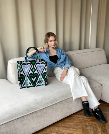 Шелковый тоут Grand (L) PROSPERITAS CORDIS! (Сердце удачи) PROSPERITAS.CORDIS/L